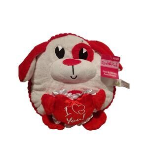 Red & Pink Dog with Heart Throw Pillow Plush - 9.5" - Valentine